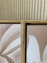 Ver imagem 5 de Duo Quadros Decorativos Pequenos Sala Cozinha Flor Branca Natureza 37x33cm Canvas Moldura Flutuante