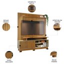Ver imagem 3 de Estante Painel para Tv 75 Pol 160cm Anny Z10 Cumaru/opala - Mpozenato