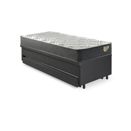 Bicama Box Baú Viúva 120x203 Courino Linho Preto com Colchão Adapto Molas Ensacadas Ecoflex - 10