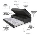 Ver imagem 5 de Bicama Box Baú Viúva 120x203 Courino Linho Preto com Colchão Adapto Molas Ensacadas Ecoflex