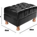 Ver imagem 4 de Sofá 2 Lugares com Puff Duquesa Decoração Sara Recepção Chesterfield Preto