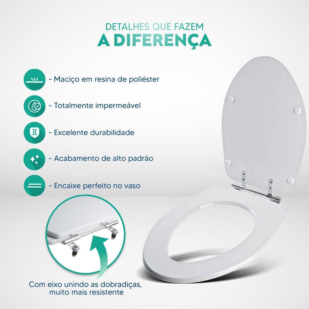 Assento Sanitário Poliester Absolute Verde Amazônia para Vaso Ideal Standard - 3