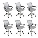 Ver imagem 1 de Kit 6 Cadeiras Escritorio Diretor Tela Mesh Tok 3310