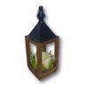 Lanterna Decorativa Classic em Vidro Metal e Madeira Preto com Vela 11x31 Cm - 4