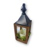 Lanterna Decorativa Classic em Vidro Metal e Madeira Preto com Vela 11x31 Cm - 1