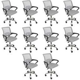 Kit 10 Cadeiras Escritorio Diretor Tela Mesh Tok 3310 - 1