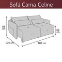 Ver imagem 5 de Sofá Cama 2 Lugares com com Assentos Divididos Premium com Almofadas Celine Matrix Cor:suede