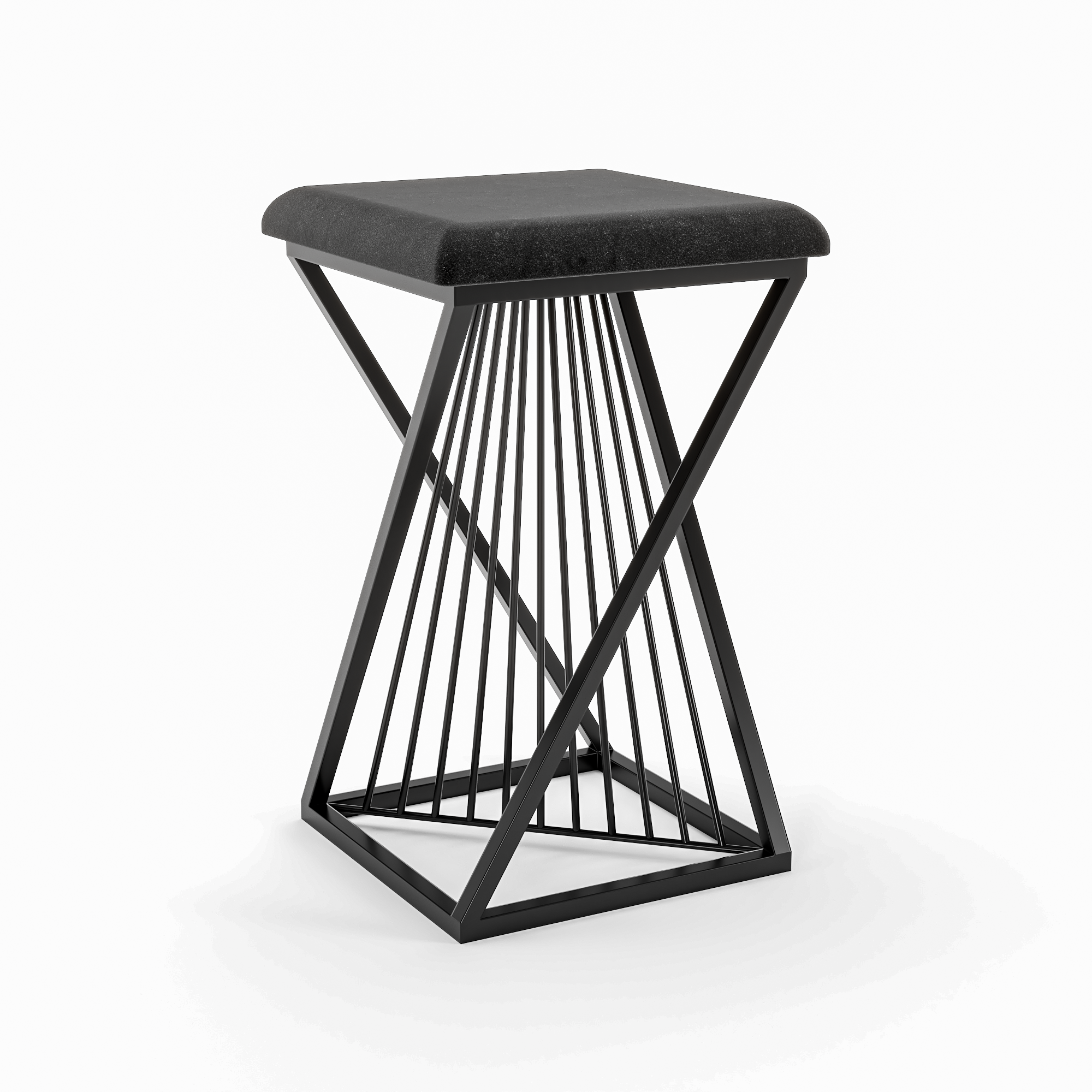 Banqueta Pacific Luxo Baixa em Metal Estilo Industrial 48cm Preto - 4