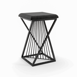 Banqueta Pacific Luxo Baixa em Metal Estilo Industrial 48cm Preto - 4