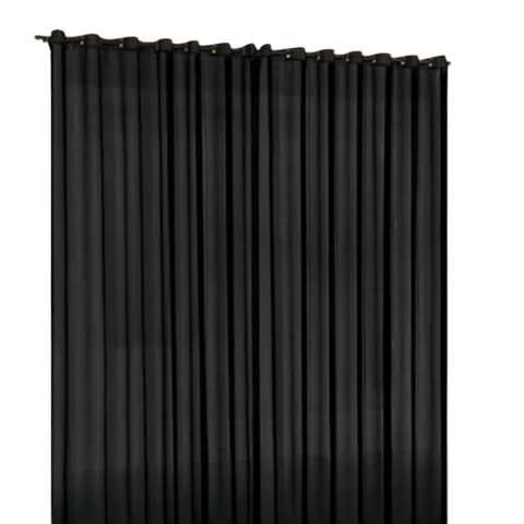Cortina voil tecido 2,80x2,30 Para Trilho Suíço:Preto