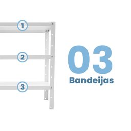 Prateleira Estante Multiuso Alumínio Branca Organizadora C/ 3 Níveis St3147 - 9