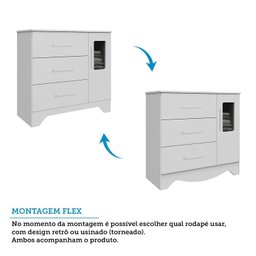 Cômoda Infantil 1 Porta com Janela Retangular e 3 Gavetas 100% Mdf Liam - 6