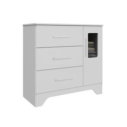 Cômoda Infantil 1 Porta com Janela Retangular e 3 Gavetas 100% Mdf Liam - 3