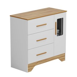 Cômoda Infantil 1 Porta com Janela Retangular e 3 Gavetas 100% Mdf Liam - 3