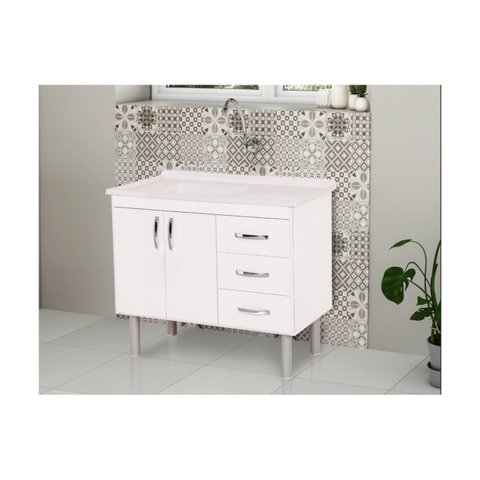 Kit Balcão E Pia Tóquio 1.20Cm Rorato Pia Cor Travertino