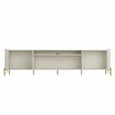 Ver imagem 4 de Rack para TV até 50 Polegadas 100% MDF 220cm 4 Portas Lisas Sala Metal Bend Bege Luna/Dourado