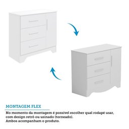 Cômoda Infantil 1 Porta e 3 Gavetas 100% Mdf Liam - 6