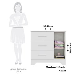 Cômoda Infantil 1 Porta e 3 Gavetas 100% Mdf Liam - 5