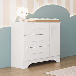 Cômoda Infantil 1 Porta e 3 Gavetas 100% Mdf Liam