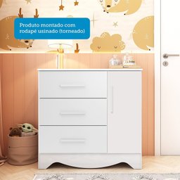 Cômoda Infantil 1 Porta e 3 Gavetas 100% Mdf Liam - 7