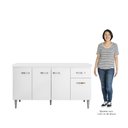 Ver imagem 5 de Balcão Gabinete Para Pia Com Tampo 150cm 4 Portas e 1 Gaveta Gabriela Branco - AJL Móveis