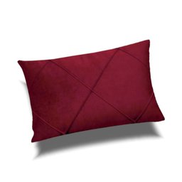 Porta Travesseiro Unitário em Veludo Drapeado Várias Cores Cor:bordo - 1