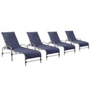 Ver imagem 1 de 4 Espreguiçadeiras Reclinavel Catar Fendi Corda Nautica Azul