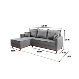 Sofá Moderno 3 Lugares com Chaise Ônix - 3