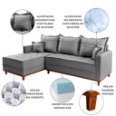 Ver imagem 7 de Sofá 3 Lugares Onix com Chaise Lado Esquerdo 230cm em Linho Cinza