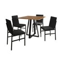 Ver imagem 4 de Conjunto de Jantar Mesa Mônaco 90cm Tampo Imbuia com 4 Cadeiras Estofadas Preto