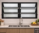 Ver imagem 1 de Vitro Basculante 2 Seções 60x200 Alumínio Preto Linha 25
