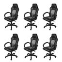 Ver imagem 1 de Kit 6 Cadeiras Gamer com Relax e Braço Estofado Raptor 3316 Preto