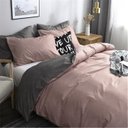 Ver imagem 1 de Jogo de Cama Casal Super King Rosé com Cinza 7 Peças Edredom