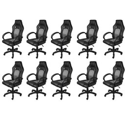 Kit 10 Cadeiras Gamer com Relax e Braço Estofado Raptor 3316 - 1