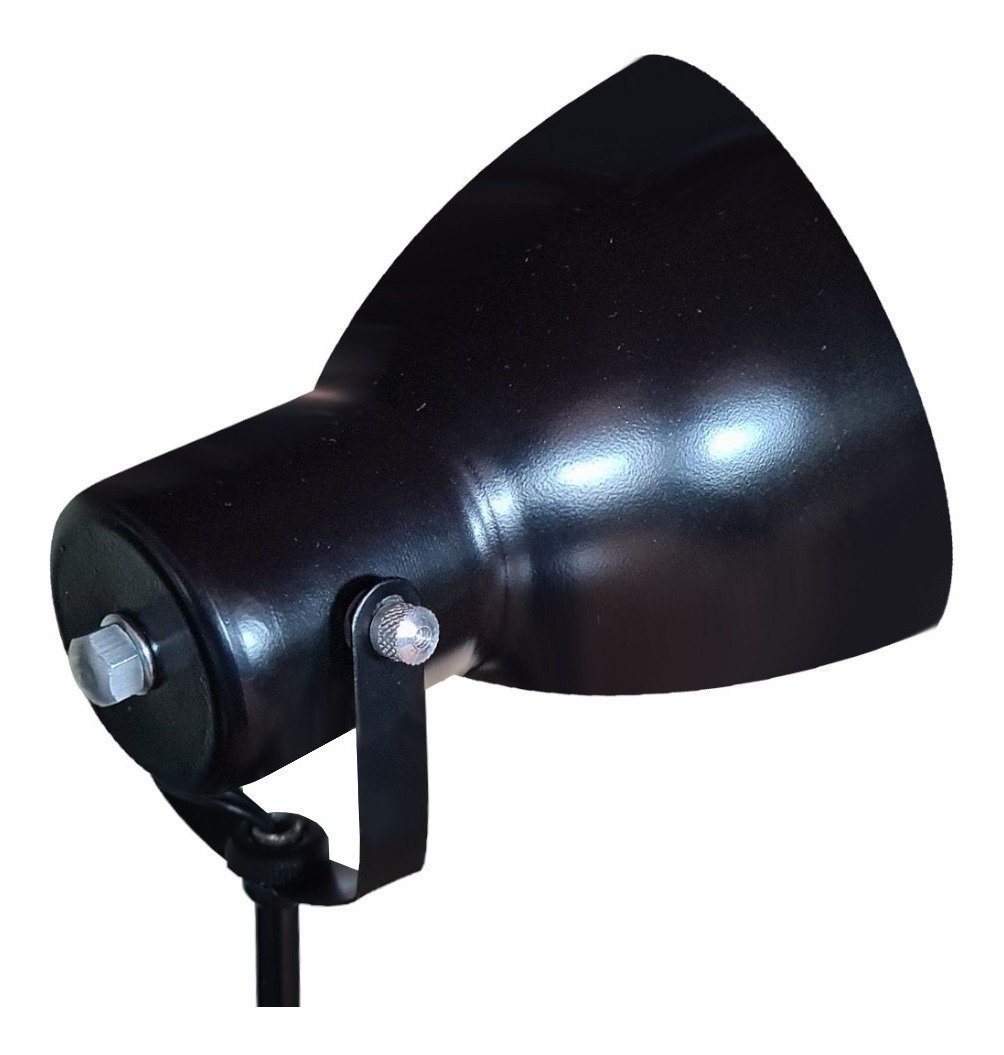 Luminária De Chão com Cúpula Articulada gira 360 Graus para cima e para baixo - Preto - 3