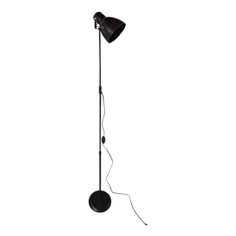 Luminária de Chão com Cúpula Articulada Gira 360 Graus para Cima e para Baixo - Preto