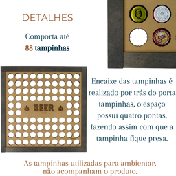 Porta Tampinha Mdf Decoração Cantinho do Churrasco Edícula - 4