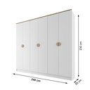 Ver imagem 3 de Guarda-roupa Casal 100% Mdf Bp 6 Portas 4 Gavetas Asti