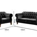 Ver imagem 3 de Sofá 2 e 1 Lugares Duquesa Decoração Sala Recepção Retrô Preto