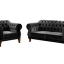 Ver imagem 2 de Sofá 2 e 1 Lugares Duquesa Decoração Sala Recepção Retrô Preto