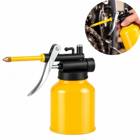 Bomba Oleo Manual 250ml Bico Rigido Lubrificador Portatil Metal Oficina Maquinas Ferramentas Manuten