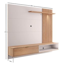 Home Suspenso Tocantins 1.8 para TV até 65” Off White/Freijó - PR Móveis - 5