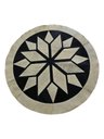Ver imagem 1 de Tapete de Couro Natural Mandala Vermelho Branco 1,60 Diametro