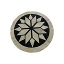 Ver imagem 1 de Tapete de Couro Natural Mandala Vermelho Branco 1,60 Diametro