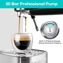 Ver imagem 3 de Casabrews Máquina de Espresso 20 Bar com Vaporizador de Leite (prata)