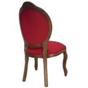 Ver imagem 6 de Kit Mesa 1,30 + 4 Cadeiras Medalhão Entalhadas Imbuia Envelhecido e Veludo Vermelho