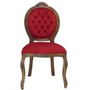 Ver imagem 5 de Kit Mesa 1,30 + 4 Cadeiras Medalhão Entalhadas Imbuia Envelhecido e Veludo Vermelho