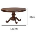 Ver imagem 3 de Kit Mesa 1,30 + 4 Cadeiras Medalhão Entalhadas Imbuia Envelhecido e Veludo Vermelho