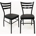 Ver imagem 1 de Kit 2 Cadeiras de COZINHA com reforço preta assento grosso preto - Poltronas do Sul