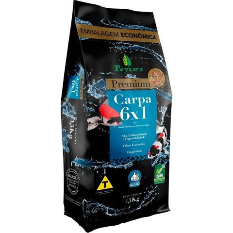 Ração Poytara Premium para Carpas 6x1 1,5kg